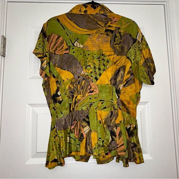 SWEET TALK Button Wrap Short Sleeve Peplum Shirt Blouse Top - Picture 14 of 15